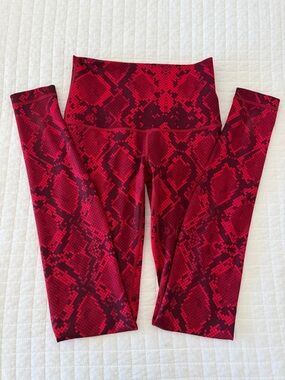 lululemon athletica RARE Red Snake Print High-Rise Leggings